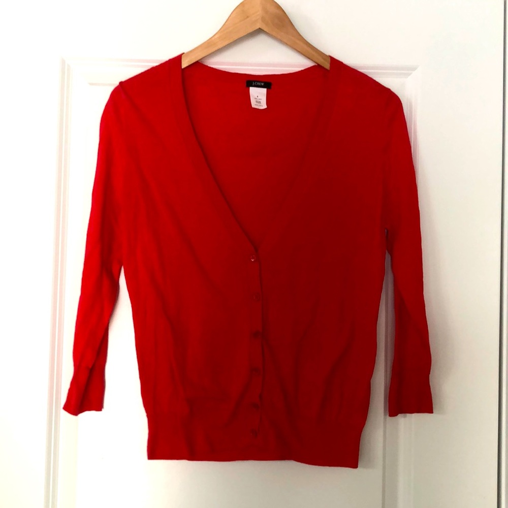 J. CREW V-neck Lightweight Cotton Cardigan